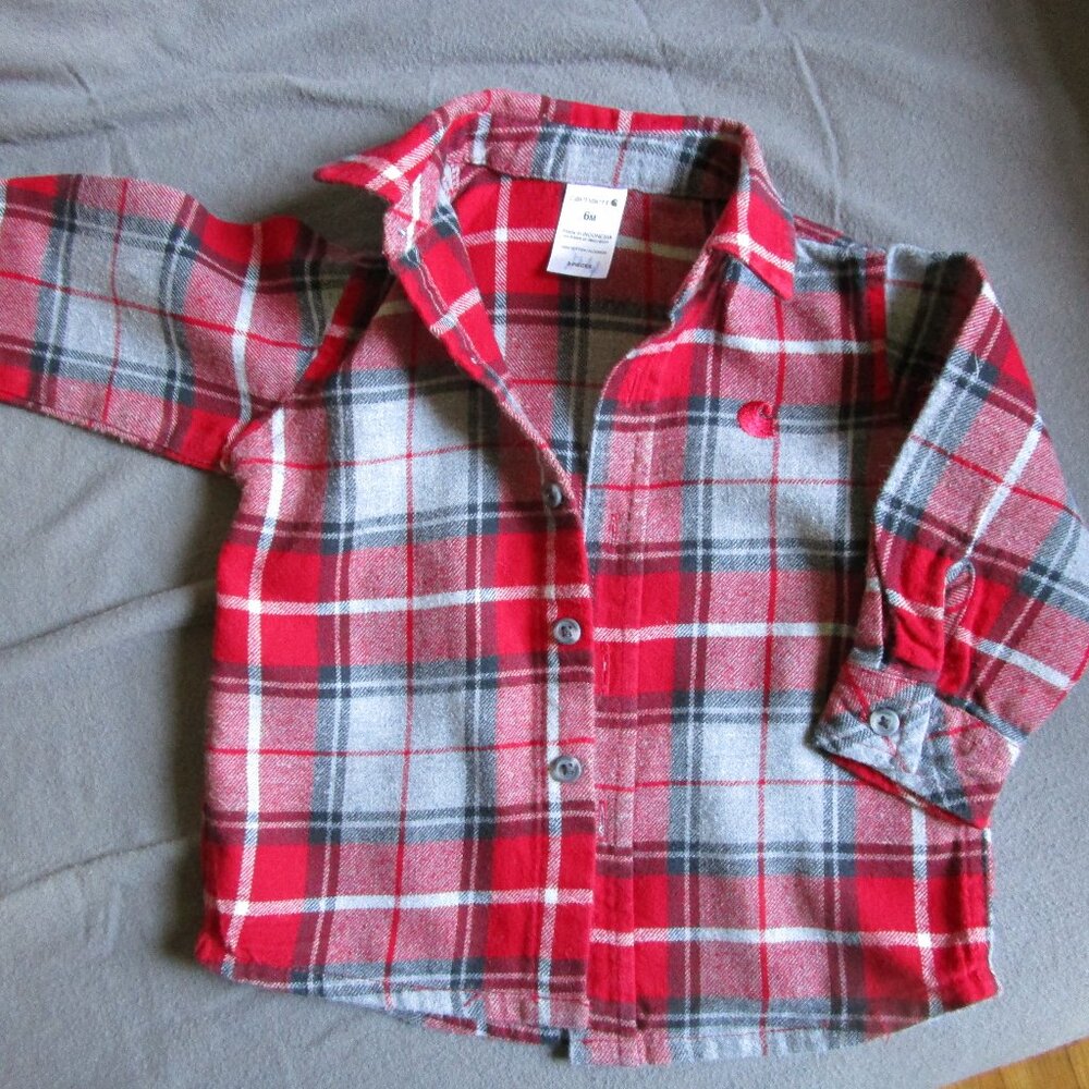 Adorable Unisex Cartthartt Baby Plaid Flannel Shirt